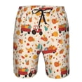thumbnail image 3 of Rocae Pumpkins On Red Car And Tractor for Men's Beach Shorts Casual Elastic Waist Drawstring Summer Beach Shorts,S-3XL-Small, 3 of 6