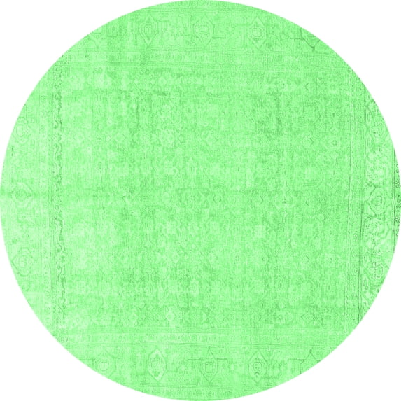 Ahgly Company Indoor Round Persian Emerald Green Traditional Area Rugs, 8' Round