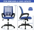thumbnail image 5 of CL.HPAHKL Ergonomic Task Office Chair, Mesh Computer Chair with Lumbar Support Adjustable Mid Back Swivel Rolling Chair with Armrests, Ideal for Home Office & Study, Blue, 5 of 7