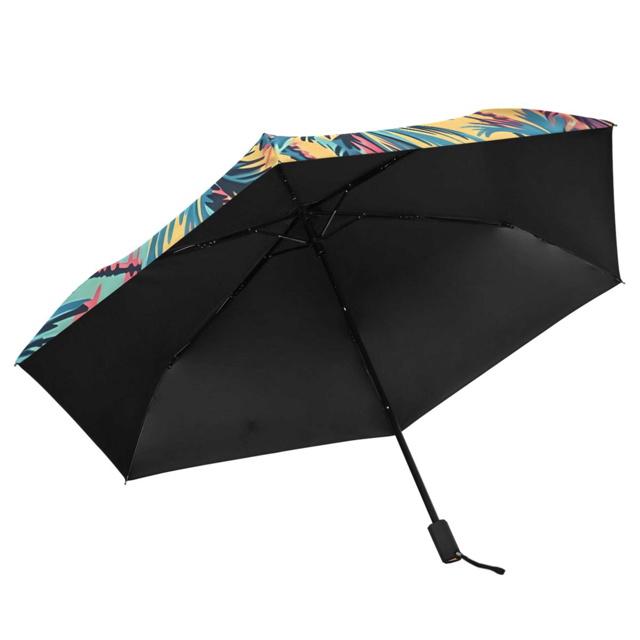 Colorful Palm Tree Compact Sun Umbrella Windproof Travel Umbrellas