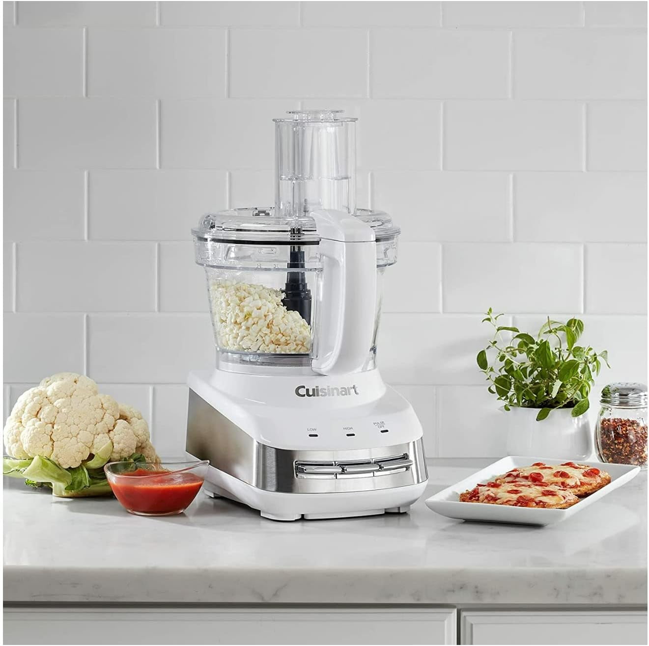 10-Cup Multifunctional Food Processor,BPA Free,with Control Paddles,  White and Stainless