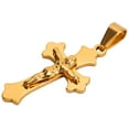 thumbnail image 4 of Amuleto colgante chapado en oro, colgante de cruce, color duradero, colgante de cruce dorado, construcción resistente, 4 of 14