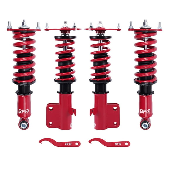 BFO Coilovers for Subaru Legacy 2005-2009 BL9 BP9, Height Adjustable Coilovers Suspension Kit, Preset Damping Shock Absorber Struts, Lowering Kit Red