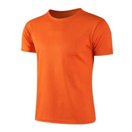 Jizyo Kids Boys Girls Athletic T-Shirt Activewear UPF 50+ UV Sun Protection Rash Guard Swim Shirt Orange 160/S