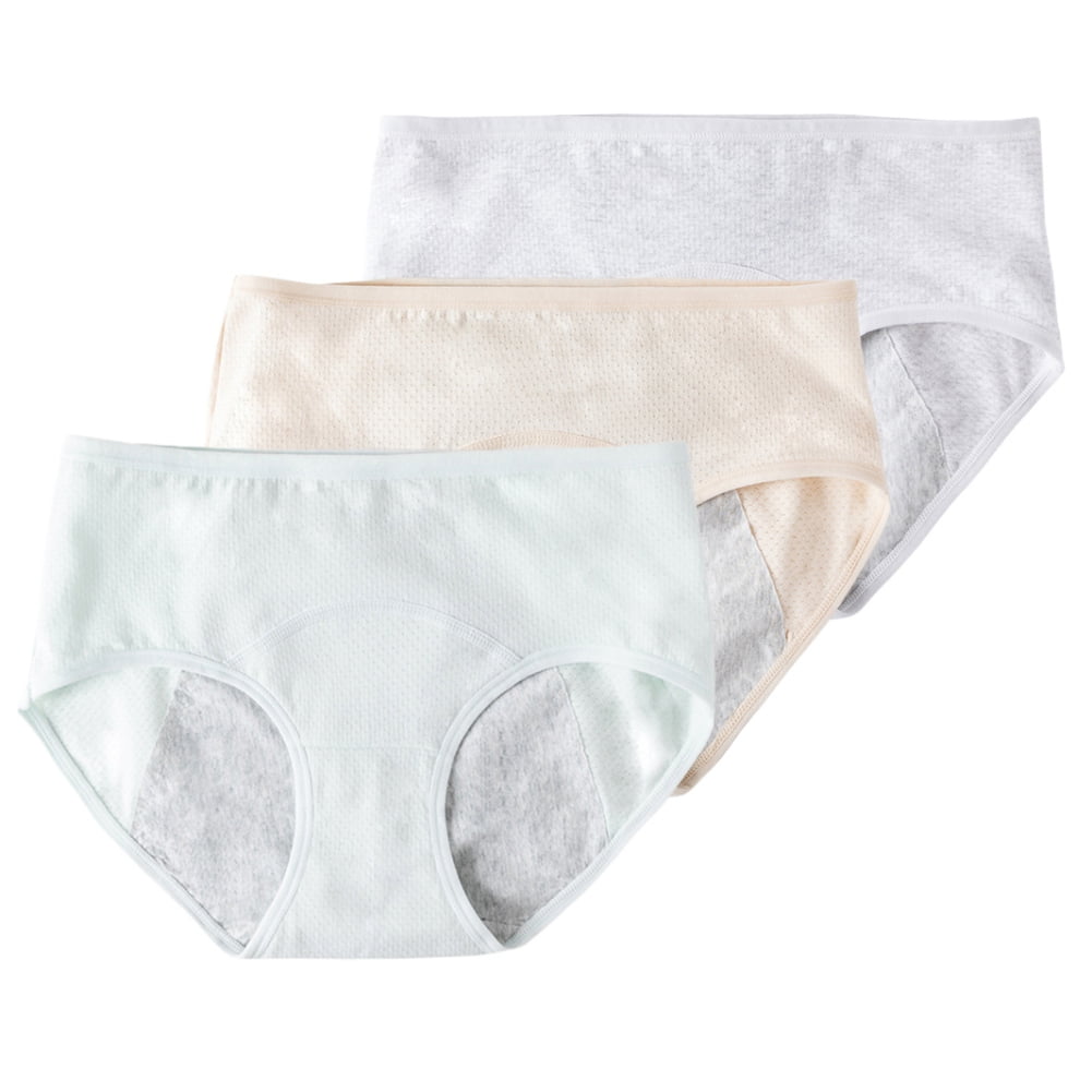 3 Pack Menstrual Period Panties Women Leak-Proof Organic Cotton ...