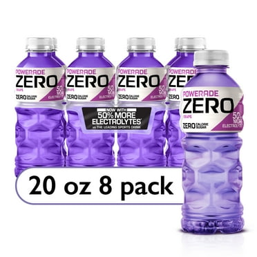 POWERADE ZERO Grape Bottled Electrolyte Sports Drink, 20 fl oz, 8 Count