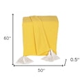 thumbnail image 6 of 50" X 60" Yellow Woven Cotton Throw Blanket with Tassels, 6 of 6