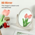 thumbnail image 2 of Unique Bargains Plastic Makeup Mirror Double Sided Round Makeup Mirror Rotating Mirror Beauty Mirror for Women Beige, 2 of 7
