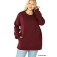 thumbnail image 2 of Zenana Women & Plus (S-3XL) Basic Relaxed Long Sleeve Round Neck Sweatshirts w/Side Pockets, 2 of 4