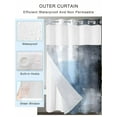 thumbnail image 2 of No Hook Cloth Fabric Shower Curtain with Snap in Liner, Blue Grey Waterproof Shower Curtains Set with See Through Top Window, Modern Oil Painted Art Abstract Geometric Bath Curtains Shower 48"x72", 2 of 6