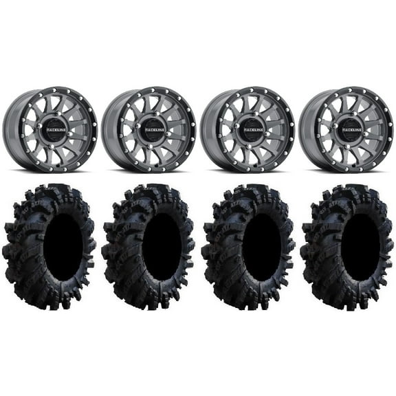 Raceline Trophy 14" Grey Wheels 28" Intimidator Tires Polaris RZR XP 1000 / PRO XP / Ranger XP 900/1000