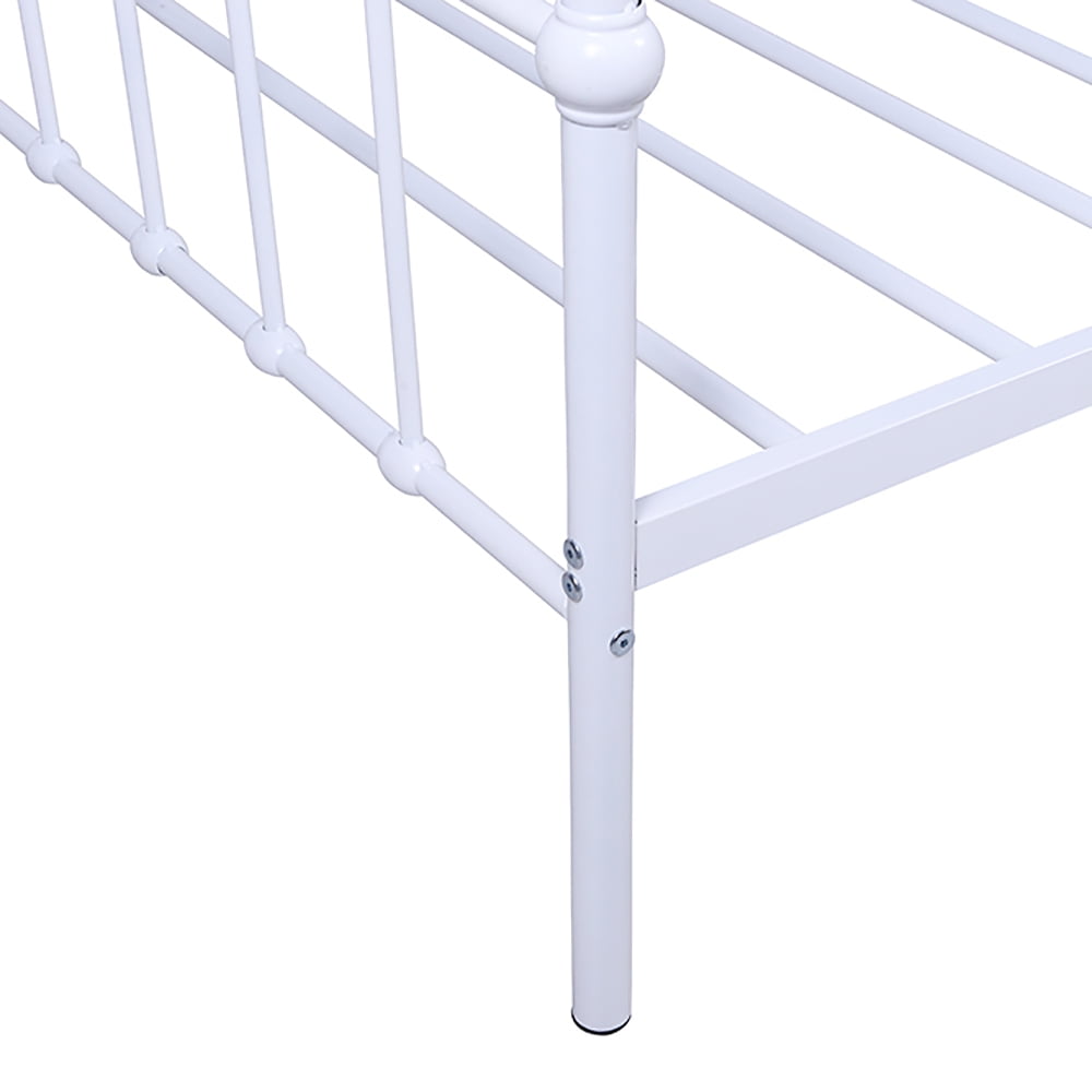Kepooman White Modern Metal Frame Daybed with Trundle Kepooman White Modern Metal Frame Daybed with Trundle