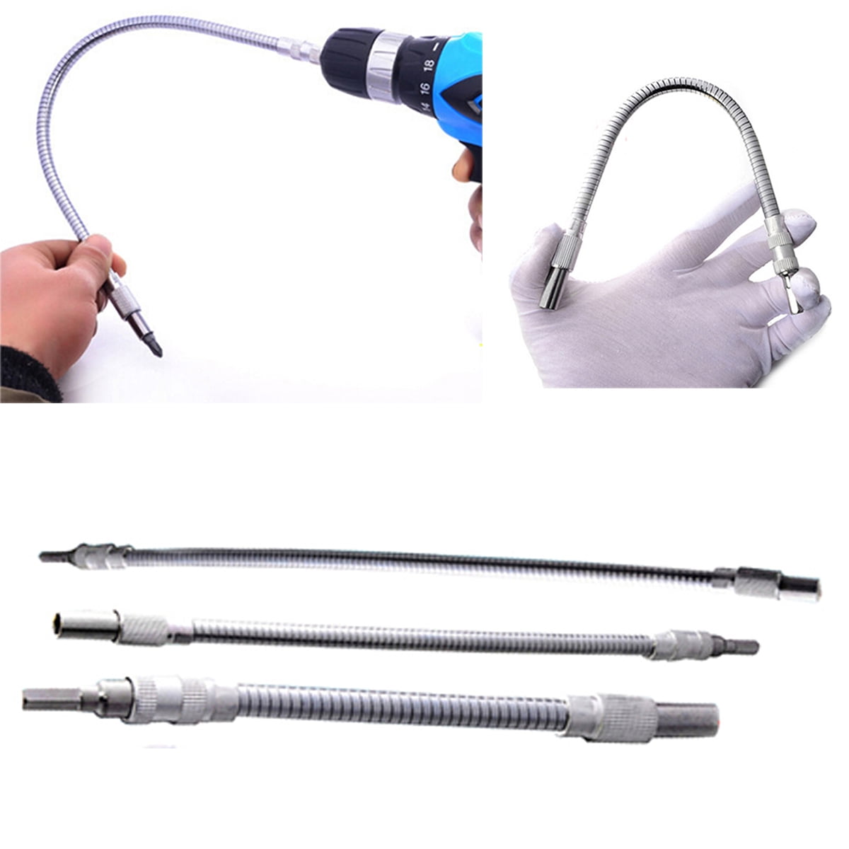 Walbest Metal Flexible Extension Drill Bit Holder Flex Shaft for