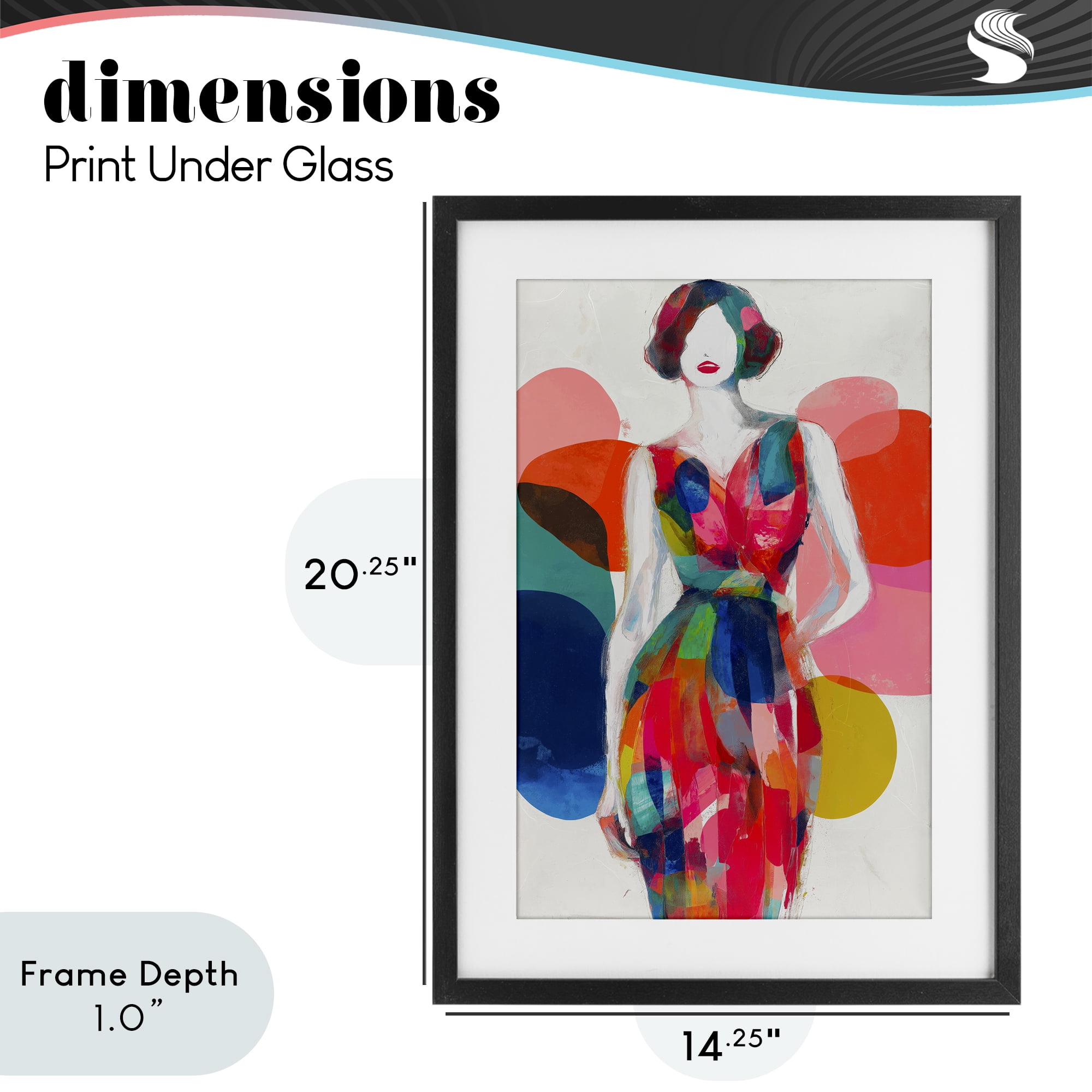 Stupell Industries Deco Fashion Woman Black Framed Print Under Glass, design by Chromatic Storm Studio