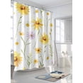 thumbnail image 3 of Yellow Daisy Flowers Leaf Shower Curtain, Simple Style Watercolor Nature Waterproof Shower Curtain Set with 12 Hooks Lightweight Washable Fabric Shower Curtains for Bathroom 72x84 Inches, 3 of 6