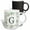 Multicolor, variant on 3drose, Monogram Initial Letter G in Green Framed in Leaves and a Gold Square., 11oz Two-tone Blue Mug