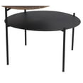 thumbnail image 3 of Privilege 2-Tiered Modern Metal Accent Table with Wood Upper Top in Black, 3 of 3