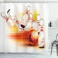 thumbnail image 1 of Ambesonne Bowling Party Shower Curtain, Falling Skittles, 69"Wx84"L, Red Yellow White, 1 of 3