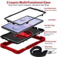 thumbnail image 4 of Dteck for Samsung Galaxy Tab A 8.4" Case 2020 with Crossbody Shoulder Strap, 360 Rotating Hand Strap& Stand, Heavy Duty Child Proof Shockproof Case for SM-T307/T307U, Red, 4 of 8