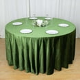 thumbnail image 4 of Efavormart 120" Olive Green Premium Velvet Round Tablecloth, Reusable Linen For Wedding Party Events, 4 of 6