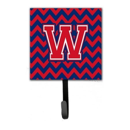 Letter W Chevron Yale Blue & Crimson Leash or Key Holder