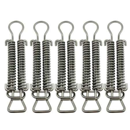 

Poolzilla 5 Pack Stainless Steel 8 Double Spring with D Ring Double Coil Design Fights Against Warping & Bending Premium Stainless Steel Material