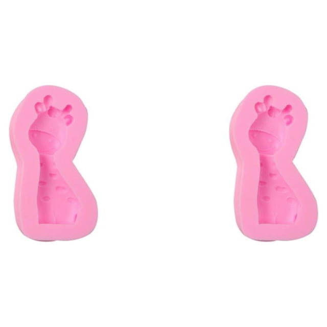 Monstrate Molde de silicona de dibujos animados para boda, festival, vacaciones, hogar, comedor, café, gelatina, pastel, molde para hornear, Rosa tipo 5 2piezas