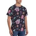 thumbnail image 2 of Bixox Men's Roses Flowers Printed Short Sleeve Skinny Athletic T-Shirt, 2 of 6