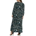 thumbnail image 2 of Mengpipi Women's Plus Size Casual Long Sleeve Crewneck Dress Flowy Tiered Loose Maxi Dress with Pockets 1X-5X, 2 of 6