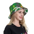 thumbnail image 6 of Honeii Spring St Patrick’S Day Irish Gnomes for Unisex Bucket Hat Waterproof Rain Hat Reversible Shiny Rave Bucket Hat for Concert Festival Boonie Cap, 6 of 6