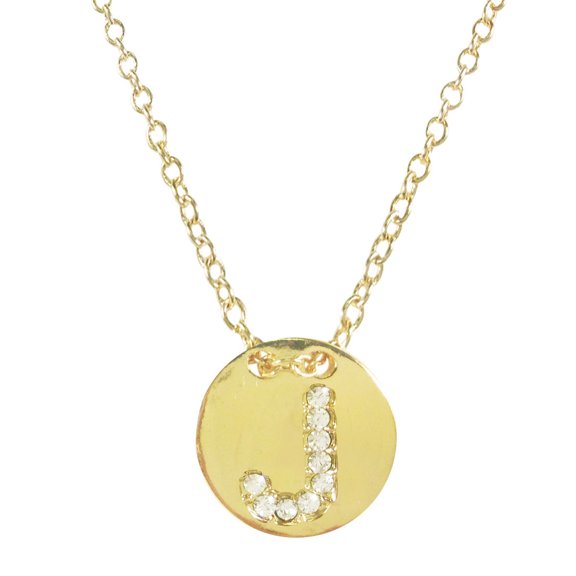 Wrapables® Gold Plated Initial Letter Pendant Necklace, Letter J