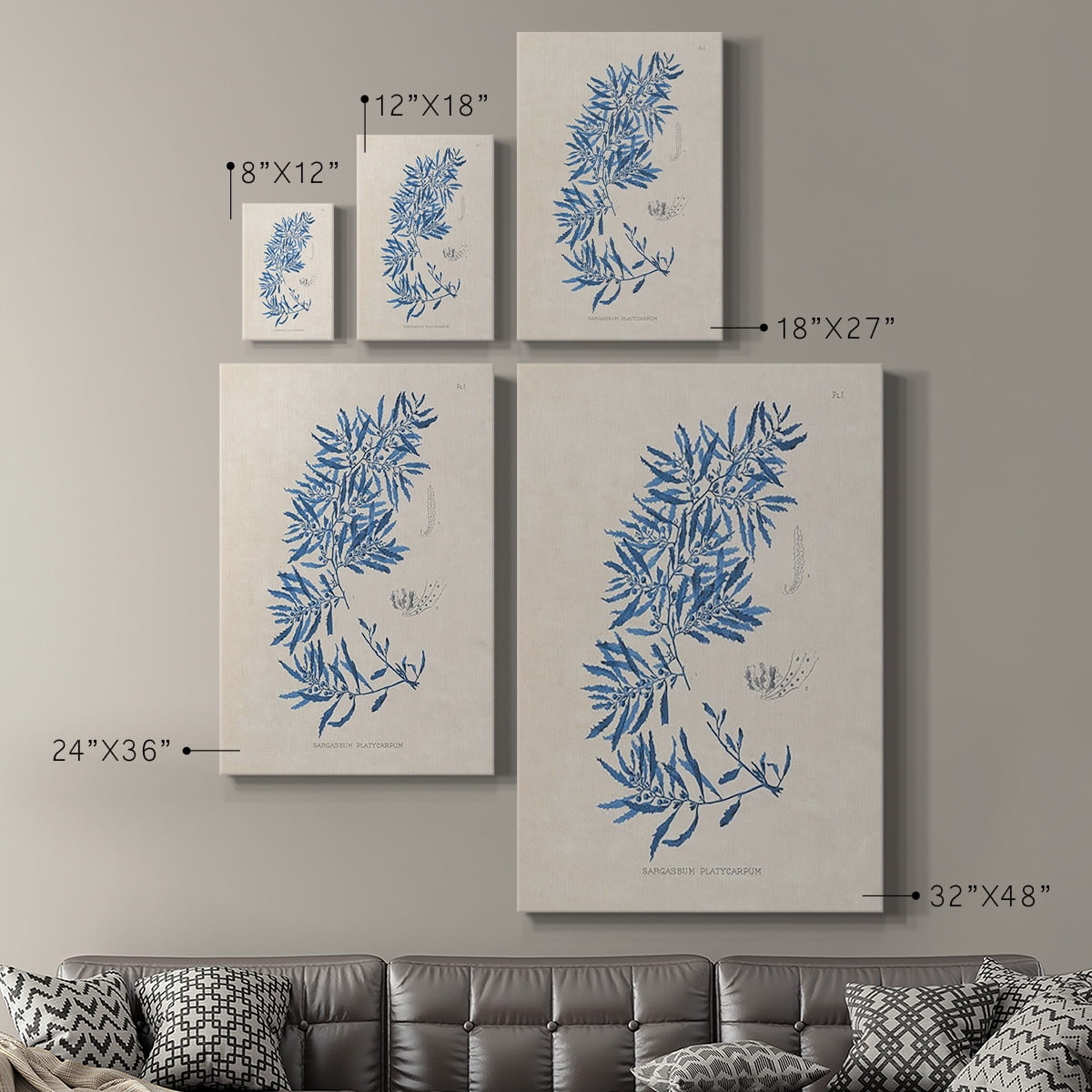 Blue Marine Algae III Premium Gallery Wrapped Canvas - Ready to Hang