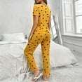 thumbnail image 6 of Aimik Womens Pajama Set Two Piece Short Sleeve Top and Long Pants Ladies Trendy Matching Oufits Casual Loungewear Set,Yellow,S, 6 of 6