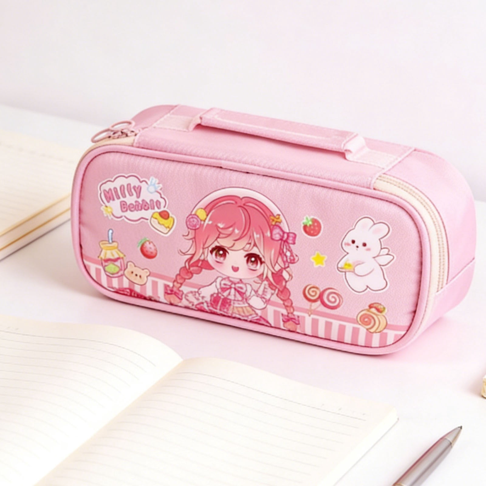 Yannianjz Large Capacity Pencil Case, Multi-Functional Durable Stationery Bag,GirlsSchoolSupplies Organizer for Pens, Pencils, Markers, Art Tools