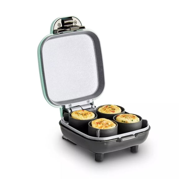 Egg Bite Maker - Aqua: 4-Egg Cooker, Electric Egg Cooker, Dishwasher-Safe Parts, 420W, Aluminum & Plastic