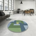thumbnail image 4 of Ahgly Company Machine Washable Indoor Square Transitional Green Area Rugs, 6' Square, 4 of 7