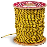 CWC 3-Strand Polypropylene Rope - 1/4" x 600 ft., Yellow & Black