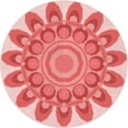 thumbnail image 1 of Ahgly Company Machine Washable Indoor Round Transitional Pastel Pink Area Rugs, 3' Round, 1 of 7