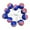 B001- Red, variant on Fourth of July decorations, Outdoor String Lights for Patio, Lantern String Lights, 8Ft total Length, Red White and Blue decorations, Backyard Celebration, Patriotic Themed, 1 Pc