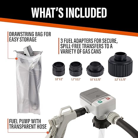 Deway Fuel Transfer Pump Battery Powered with Rubber Hose and 2.4 GPM Control Nozzle