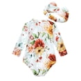 thumbnail image 3 of Kkkded Baby Girls Kids Swimsuits Toddlers Printed One Piece Long-Sleeved Bathing Suit Swimwear + Headband for 6-18 M, 3 of 9
