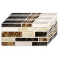 thumbnail image 1 of 9 Hojas Pelar y Pegar Azulejos Salpicaduras Placas, 7.87x3.94 Impermeable Pelar y Pegar Azulejos Pegatinas Autoadhesivo Pared Pegatinas para Cocina Pared Escaleras, Marrón Beige, 1 of 7