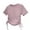 Pink, variant on Ltctricy Girls' T Shirts Short Sleeve Crew Neck Side Drawstring Solid Color Casual Tee Tops Children Summer Clothes 4-14 Y