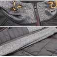 thumbnail image 3 of Men's Quilted Lightweight Full Zipper Drawstring Hooded Two Tone Jacket (ARIA-8 Grey, M), 3 of 3