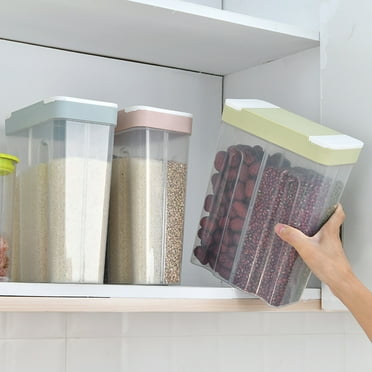 Ludlz Airtight Food Storage Containers for Flour, Sugar - Kitchen Pantry Plastic Containers-Home 4-Compartment Grain Storage Tank Box Transparent Sealed Cereal Container