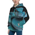 thumbnail image 2 of Lsque Blue Viper Snake1 Patten Youth Hoodie Sweatshirt Pullover with Kangaroo Pocket Boys and Girls Hoodie Warm Hoodie for Kids-, 2 of 6