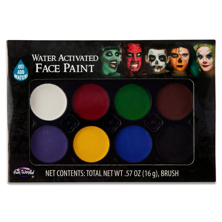 Water Activated Face Paint, Face and Body Paint, .57oz, Halloween Make-Up for Adults, by Fun World
