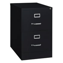 Hirsh 25" Deep 2 Drawer Legal Width Metal Vertical File Cabinet, Commercial Grade, Black