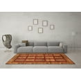 thumbnail image 3 of Ahgly Company Indoor Round Abstract Orange Modern Area Rugs, 7' Round, 3 of 4