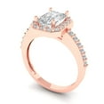 thumbnail image 2 of 1.92 ct Emerald Cut Moissanite Solitaire with Accents Engagement Ring for Women in 18K Rose Gold, 2 of 5